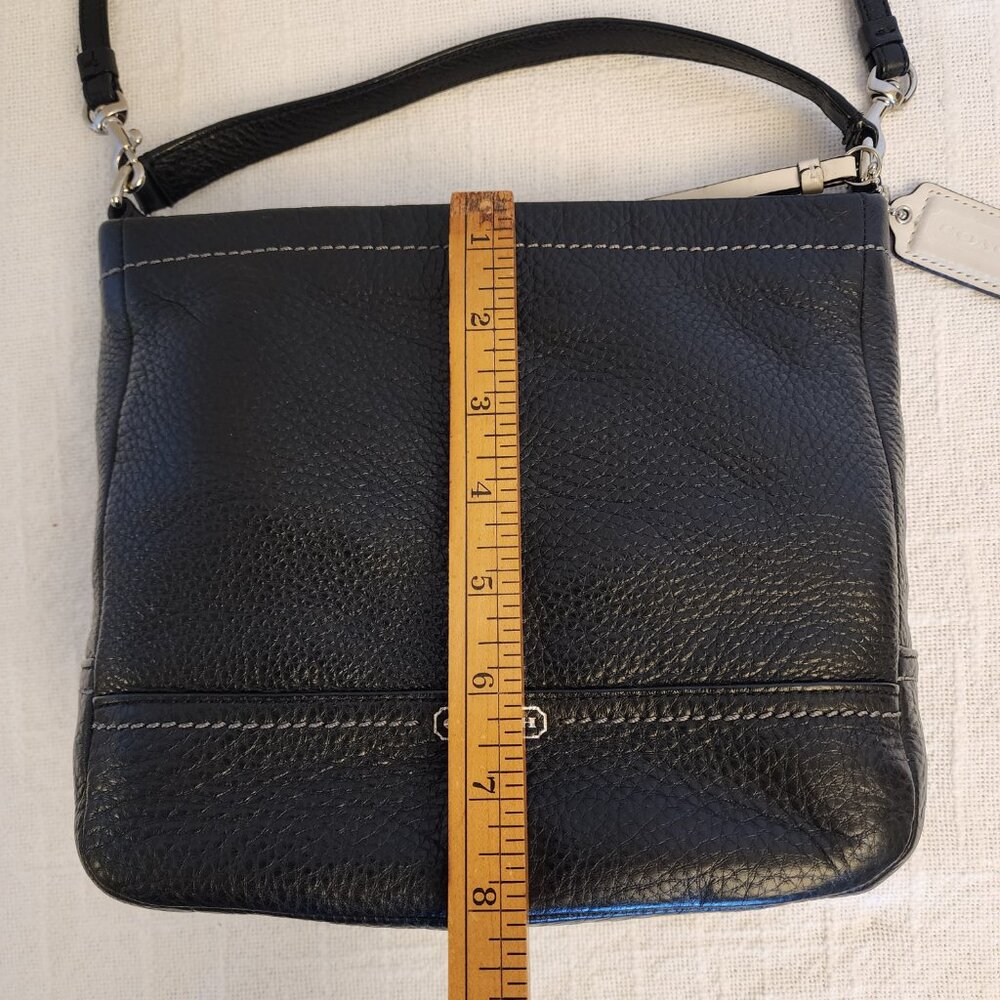 Coach Park Leather Mini Duffle Blk Pebbled Cross Body & Shorter Handle Bag A303 - Picture 15 of 15